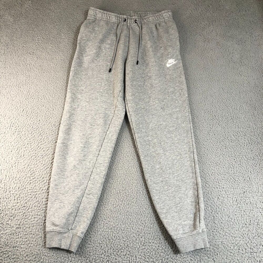 Nike Pants Men Small Gray Basketball Joggers Sweatpants Tapered Logo Swoosh